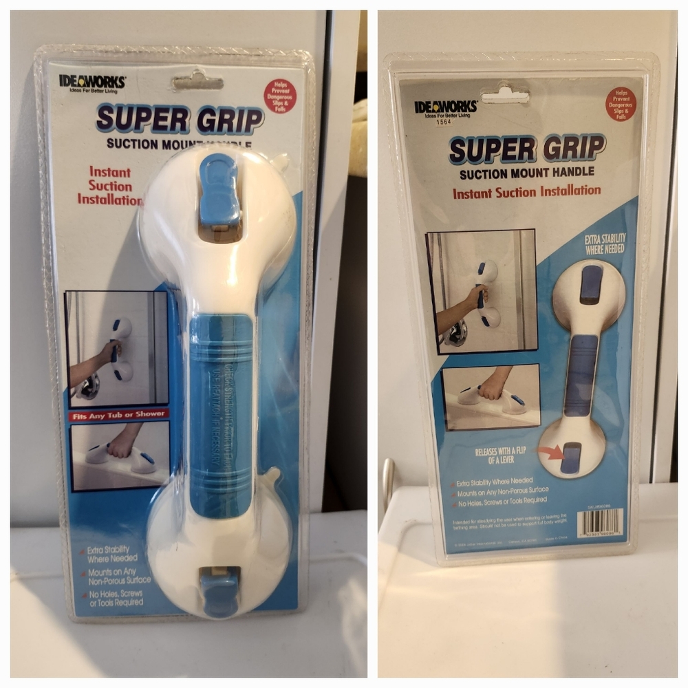 NIB- IDEAWorks Super Grip Suction Mount Handle - Bath Safety Grip- $9